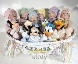 Ashton Drake Disney Babies in Dreamland Collection Porcelain Dolls With Basket