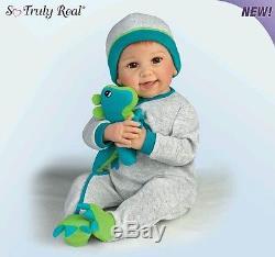 Ashton Drake Doll Ryan And Rex lifelike Weighted Baby Doll With Dinosaur