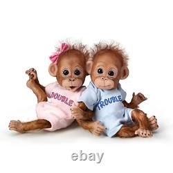 Ashton-Drake Double Trouble Poseable Baby Orangutan Twins by Cindy Sales