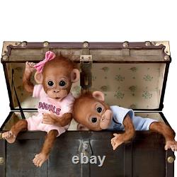 Ashton-Drake Double Trouble Poseable Baby Orangutan Twins by Cindy Sales