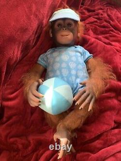 Ashton-Drake Galleries Abe's Hugs Poseable Hugging Monkey Doll With Plush Ball