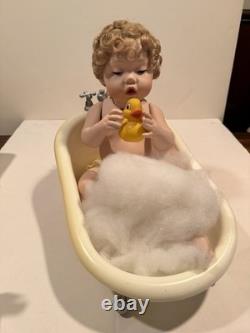 Ashton-Drake Galleries Clean as a Whistle 1995 Porcelain Doll, Bathtub