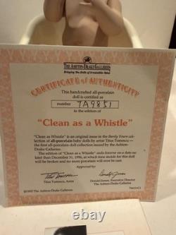Ashton-Drake Galleries Clean as a Whistle 1995 Porcelain Doll, Bathtub