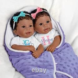 Ashton-Drake Galleries Hope and Faith Lifelike Twin Baby Doll Set Linda Murray