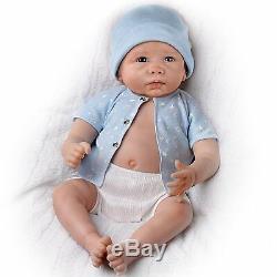 Ashton-Drake Galleries Lifelike Sweet Baby Liam Baby Boy Doll Is Fully Poseable