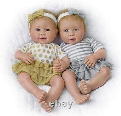 Ashton-Drake Galleries Linda Murray Lifelike Silicone Twin Baby Dolls Set of Two