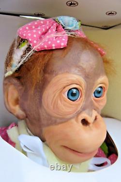 Ashton Drake Galleries Mollie Orangutang Monkey Baby Girl Doll Simon Laurens New