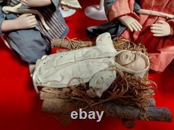 Ashton Drake Galleries, O Holy Night, Nativity Set 9 Pcs. Porcelain + 3 Animals