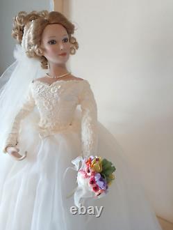 Ashton Drake Galleries Porcelain Bride Doll Spring Promise 93742 with auth certif