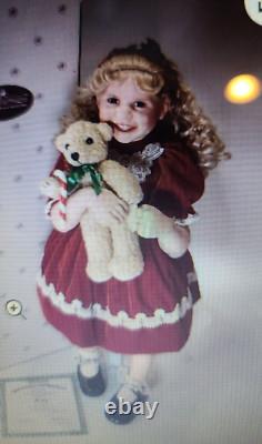 Ashton-Drake Gallery 23 Holly Porcelain 1998 Holiday Doll & Stand 1457 of 2500