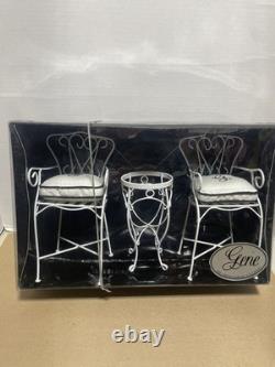 Ashton Drake Gene's Patio Set White Table & Chairs Set with Box and Shipper NRFB