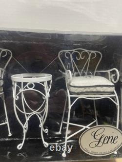 Ashton Drake Gene's Patio Set White Table & Chairs Set with Box and Shipper NRFB