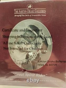 Ashton-Drake Great Spirit Rider Native American Vinyl Doll w Rocking Horse NIB