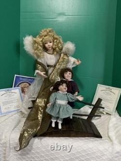 Ashton Drake Guardian Angel Doll Set Boy & Girl with Bridge