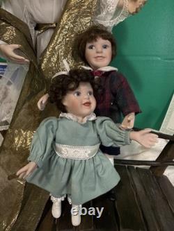 Ashton Drake Guardian Angel Doll Set Boy & Girl with Bridge