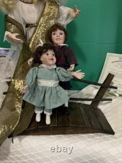 Ashton Drake Guardian Angel Doll Set Boy & Girl with Bridge