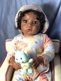 Ashton Drake Hani Soft Vinyl Snuggly Doll -new Glass Eyes