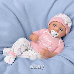 Ashton-Drake Hello World! Lifelike Baby Doll + Magnetic Pacifier Violet Parker