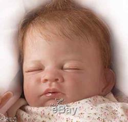 Ashton Drake Hush lifelike Breathing Baby Doll hand-applied hair