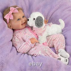 Ashton-Drake Interactive Layla Doll With Plush Puppy Giggles and Barks 18