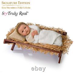 Ashton-Drake Jesus, Our Savior Lifelike Baby Doll & Wooden Manger Linda Murray