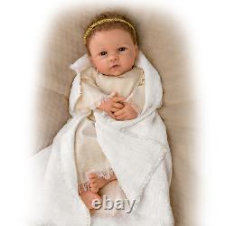 Ashton Drake Jesus, Our Savior Lifelike Baby Doll & Wooden Manger Linda Murray