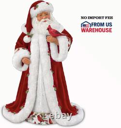 Ashton Drake Karen Vander Logt Winter Blessings Musical Santa Doll with Cardinal