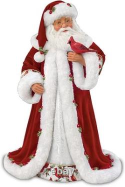 Ashton Drake Karen Vander Logt Winter Blessings Musical Santa Doll with Cardinal