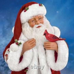 Ashton Drake Karen Vander Logt Winter Blessings Musical Santa Doll with Cardinal