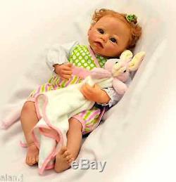 Ashton Drake Lifelike Baby Doll NAPTIME AMELIA Poseable Interactive with Rabbit