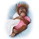 Ashton Drake Lifelike Poseable Baby Monkey Doll Novi, Breathes When Touched