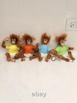 Ashton Drake Lil Bunches Of Fun Miniature Baby Monkey Dolls Lot Of 4 Rare