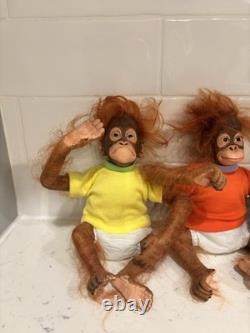 Ashton Drake Lil Bunches Of Fun Miniature Baby Monkey Dolls Lot Of 4 Rare
