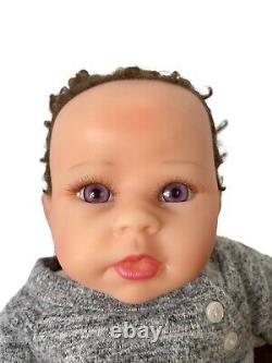 Ashton Drake Linda Murray Heartbeat Baby Doll Purple Eyes Weighted 20'' READ