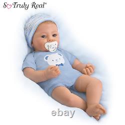 Ashton Drake Little Buddy Baby Boy Doll With Magnetic Pacifier by Sandy Faber