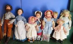 Ashton-Drake Little House Prairie Dolls 6 Ingalls Family withbox+ Nellie & Almonzo