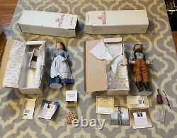 Ashton Drake Little House on Prairie 2 Doll Lot PA and MA Ingalls NRFB New COA