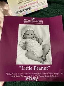Ashton Drake Little Peanut reborn baby doll girl cloth body hand-rooted hair Cer