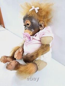 Ashton Drake Little Umi 14 Realistic Silicone Monkey Orangutan Baby Doll Vtg