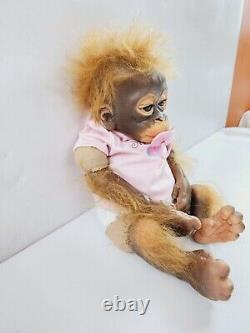 Ashton Drake Little Umi 14 Realistic Silicone Monkey Orangutan Baby Doll Vtg