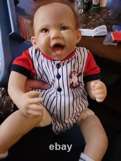 Ashton Drake MICHAEL LITTLE SLUGGER LIFELIKE BABY BOY DOLL Silicone & Vinyl