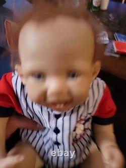 Ashton Drake MICHAEL LITTLE SLUGGER LIFELIKE BABY BOY DOLL Silicone & Vinyl