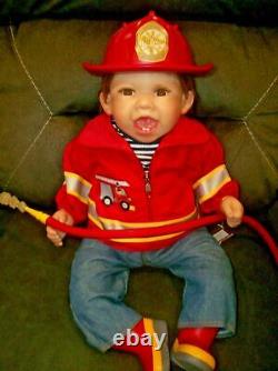 Ashton Drake Marc The Little Firefighter Lifelike Baby Boy Doll