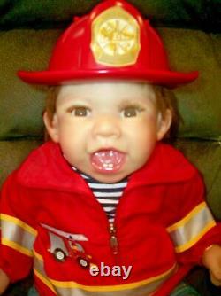 Ashton Drake Marc The Little Firefighter Lifelike Baby Boy Doll