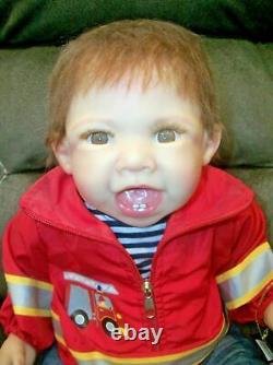 Ashton Drake Marc The Little Firefighter Lifelike Baby Boy Doll