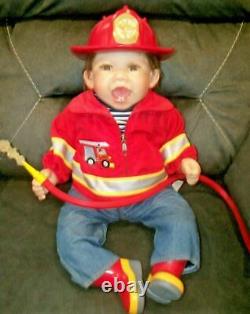 Ashton Drake Marc The Little Firefighter Lifelike Baby Boy Doll