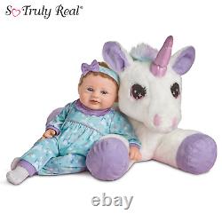 Ashton-Drake Mia Baby Doll And Sparkle Plush Unicorn Set by Violet Parker