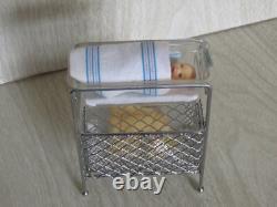 Ashton Drake Micro Miracles Baby Evan Mini Metal Bassinet Barbie Baby Towel