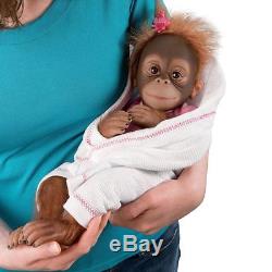 Ashton Drake NOVI Lifelike Baby MONKEY Doll Breathes When Touched NEW