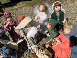 Ashton Drake Nativity Doll Set Oh Holy Night Jesus Mary Joseph King Angel Drumbo
